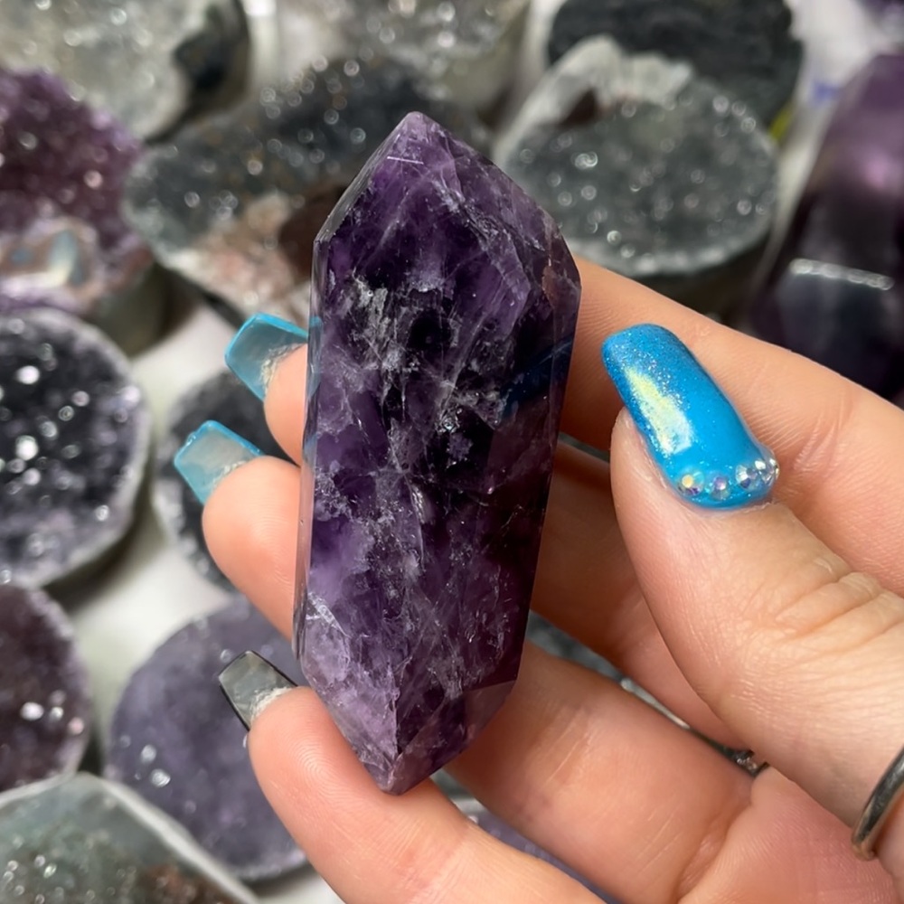 Chevron Amethyst Crystal Point